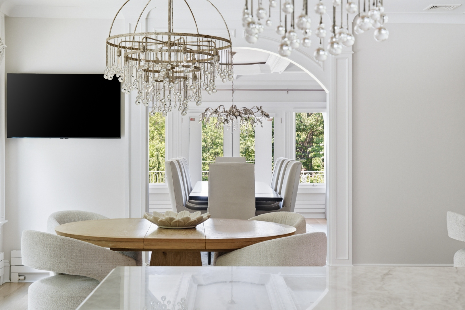 Breakfast area with garden views