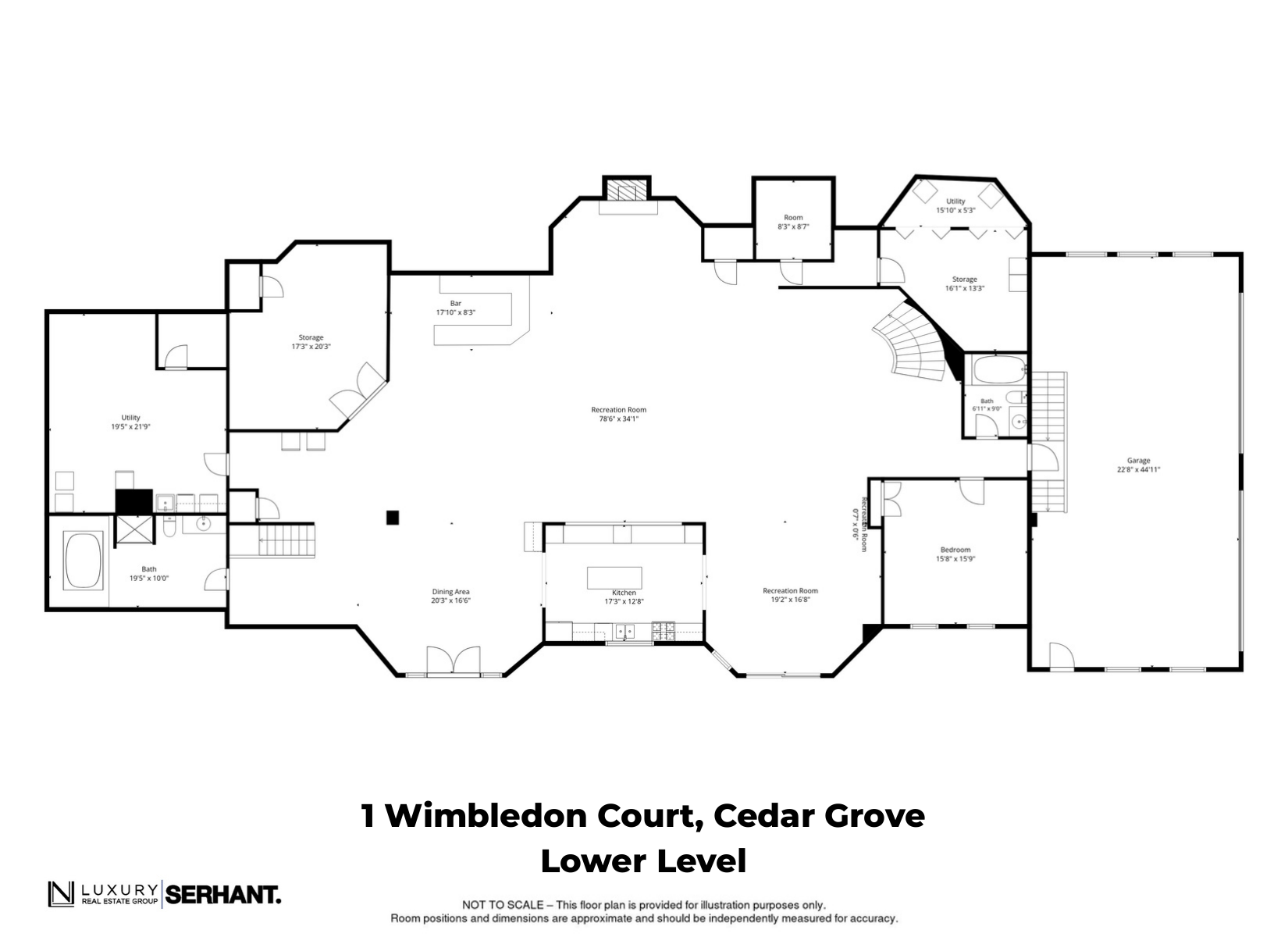 1 Wimbledon Court — Lower Level Floor Plan